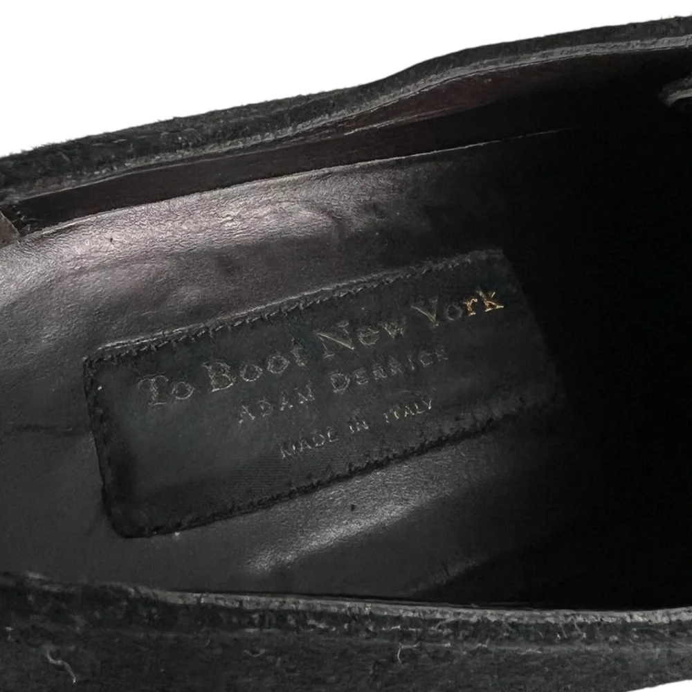 To Boot New York Italy Adam Derrick Mens Black Suede Lace Up Shoes Size 9.5